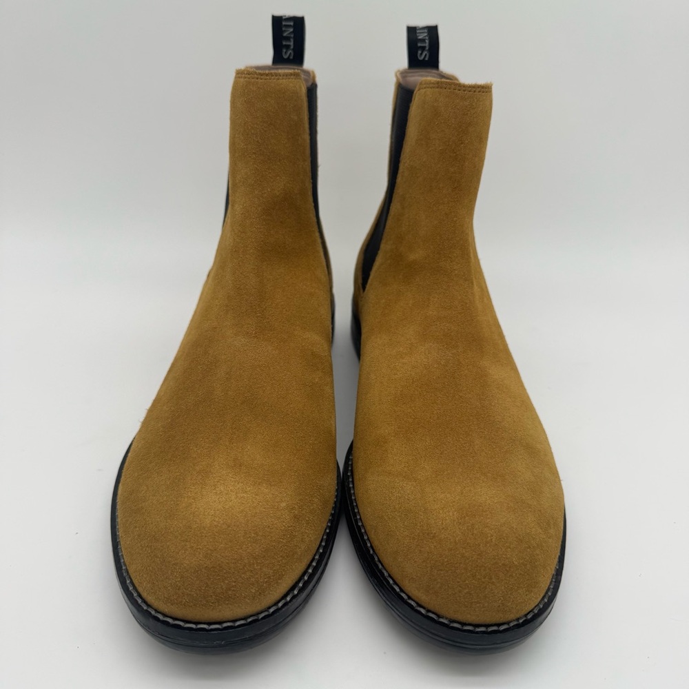 NWOB Allsaints Harley Tan Brown Suede Leather Chelsea Boots Size 43/10 - Picture 3 of 13
